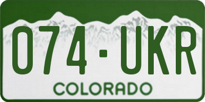 CO license plate 074UKR