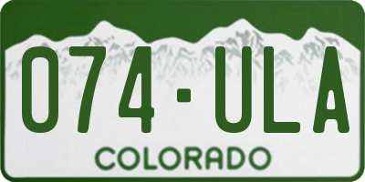 CO license plate 074ULA