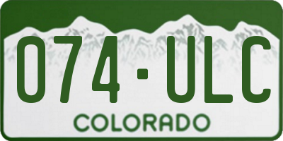 CO license plate 074ULC