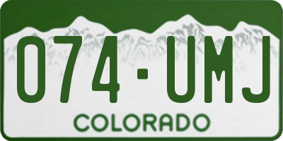 CO license plate 074UMJ