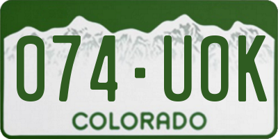 CO license plate 074UOK