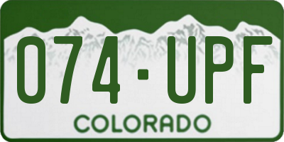 CO license plate 074UPF