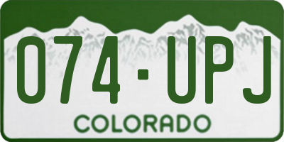 CO license plate 074UPJ