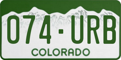 CO license plate 074URB