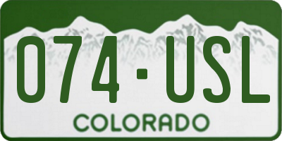 CO license plate 074USL