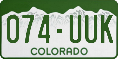 CO license plate 074UUK