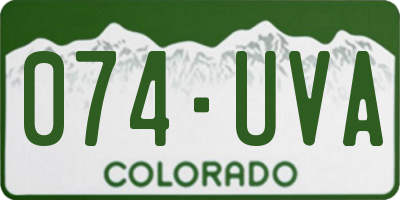 CO license plate 074UVA