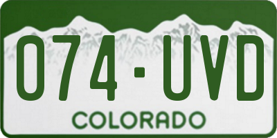 CO license plate 074UVD