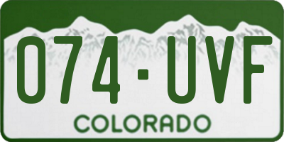 CO license plate 074UVF