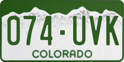 CO license plate 074UVK