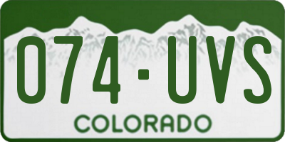 CO license plate 074UVS