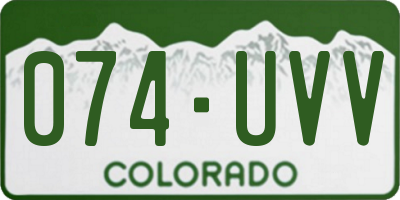 CO license plate 074UVV