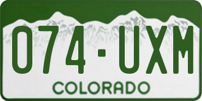 CO license plate 074UXM