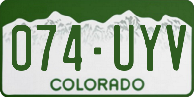CO license plate 074UYV
