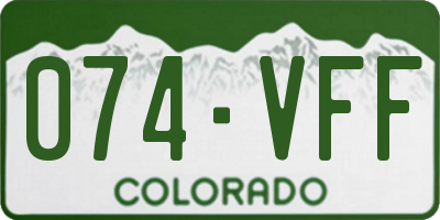 CO license plate 074VFF