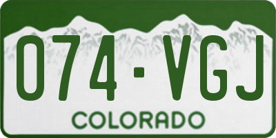 CO license plate 074VGJ