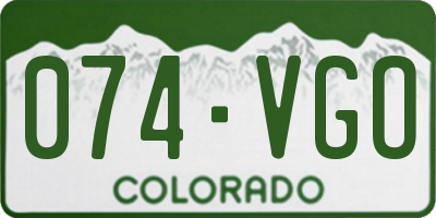 CO license plate 074VGO