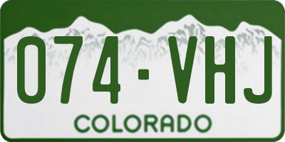 CO license plate 074VHJ