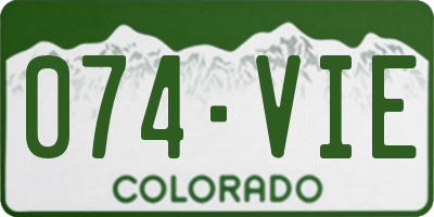 CO license plate 074VIE
