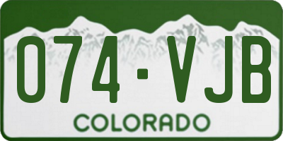 CO license plate 074VJB