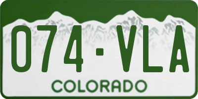 CO license plate 074VLA
