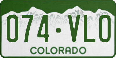 CO license plate 074VLO