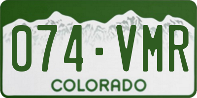 CO license plate 074VMR