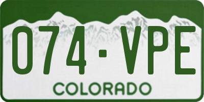 CO license plate 074VPE
