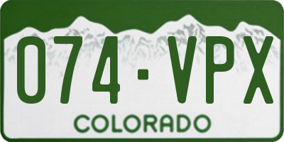 CO license plate 074VPX