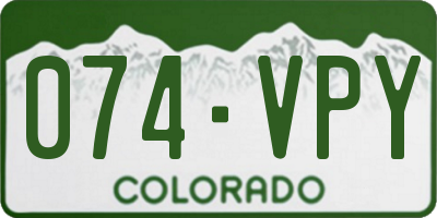 CO license plate 074VPY
