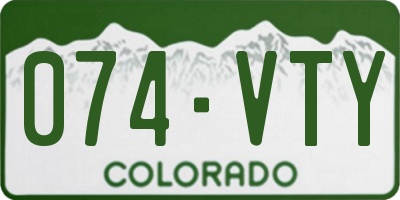 CO license plate 074VTY