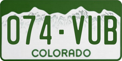 CO license plate 074VUB