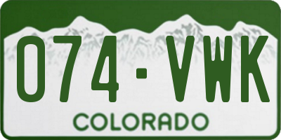CO license plate 074VWK