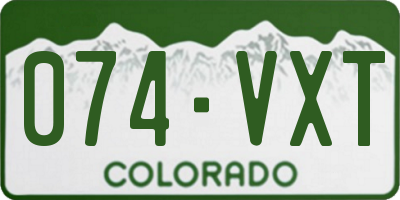 CO license plate 074VXT