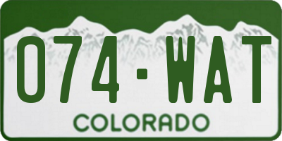 CO license plate 074WAT