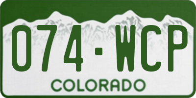 CO license plate 074WCP