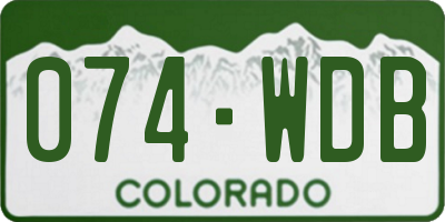CO license plate 074WDB