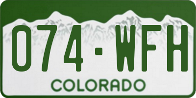 CO license plate 074WFH