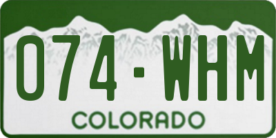 CO license plate 074WHM