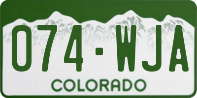 CO license plate 074WJA