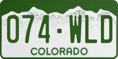 CO license plate 074WLD