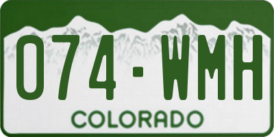 CO license plate 074WMH