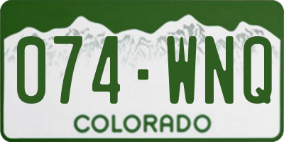 CO license plate 074WNQ