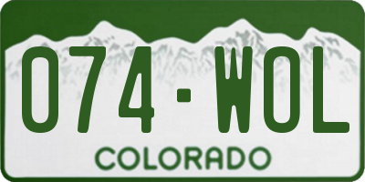 CO license plate 074WOL
