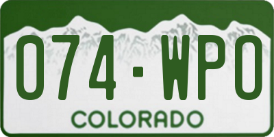 CO license plate 074WPO