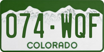 CO license plate 074WQF