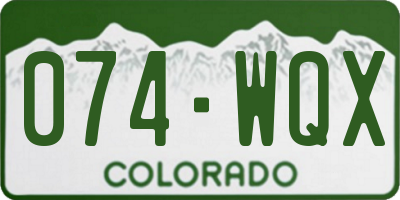 CO license plate 074WQX