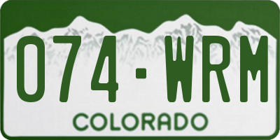 CO license plate 074WRM