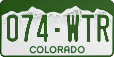 CO license plate 074WTR
