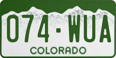CO license plate 074WUA